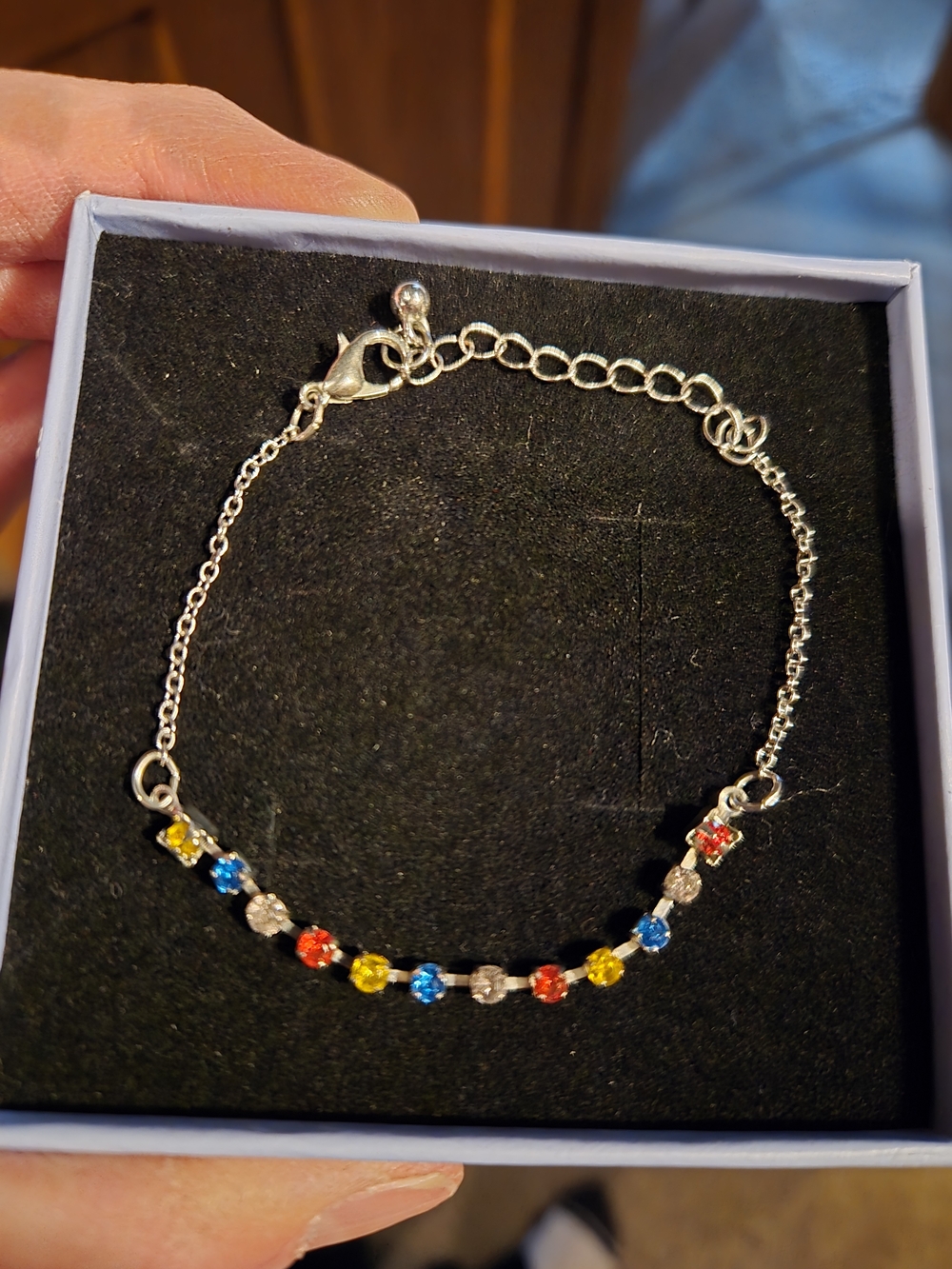 Sterling Silver Multicolor Crystal Bracelet - Women Jewelry